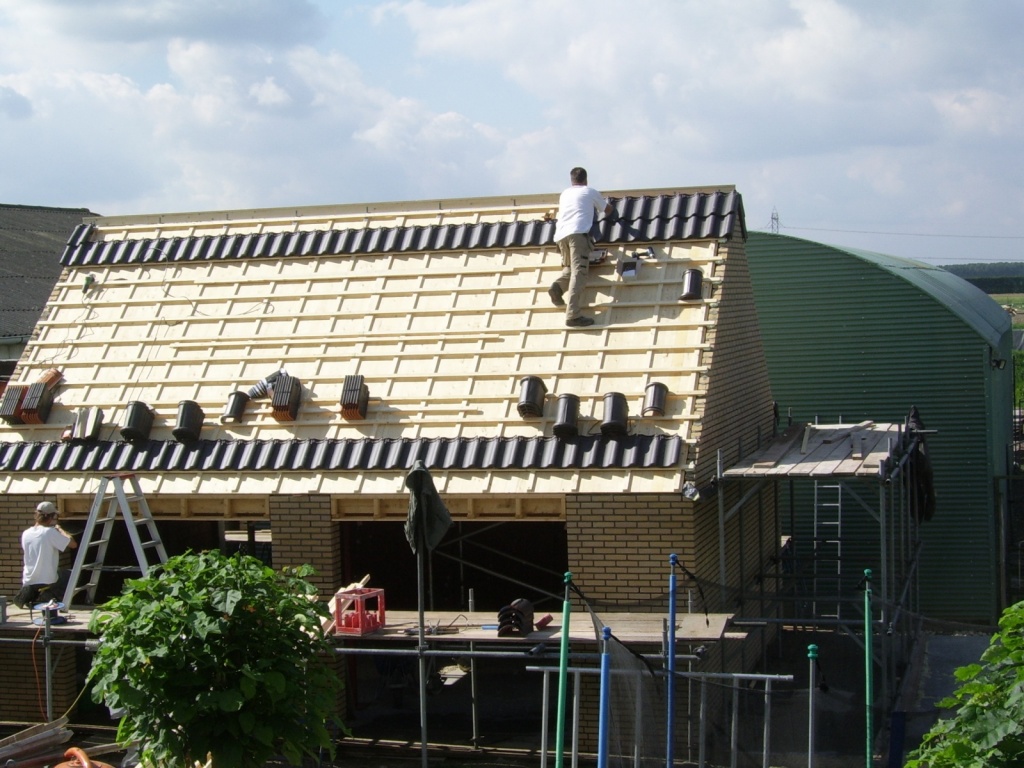 Garage met puntdak en 2 sectional deuren